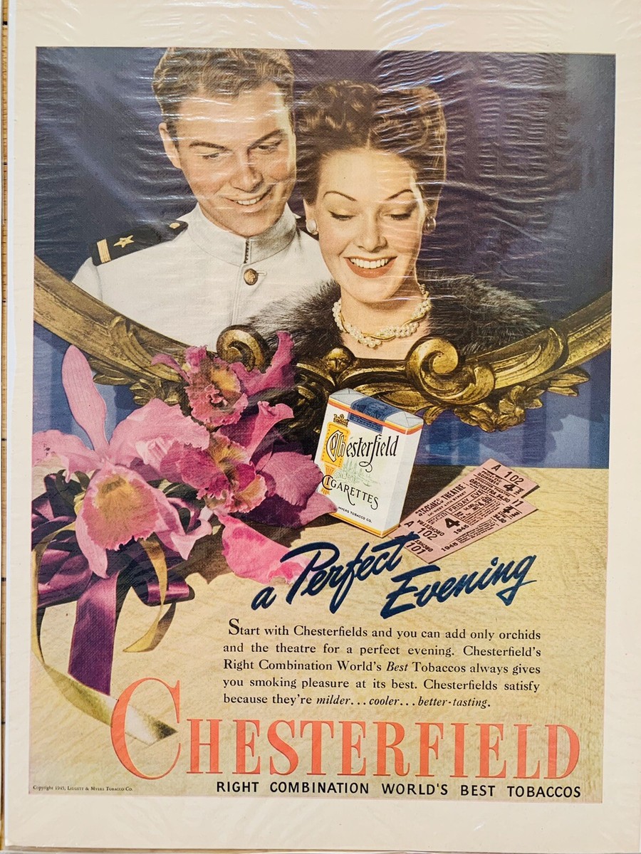 Lot Of Vintage CHESTERFIELD Cigarette Advertising 1930's & 1940's