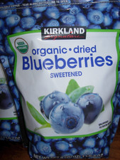 LOT of KIRKLAND DRIED ORGANIC Sweetened Blueberries Choose 2,3,5 Bag YOU CHOOSE