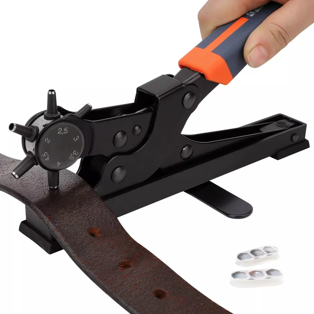 Desktop Leather Hole Punch Set, Super Heavy Duty Rotary Puncher