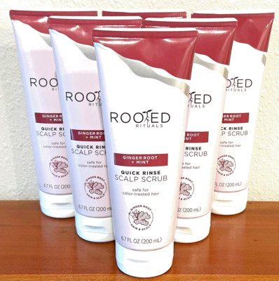 Rooted Rituals Model Lot of 7 Rooted Rituals Ginger Root & Mint Quick Rinse Scalp Scrub 6.7 ...