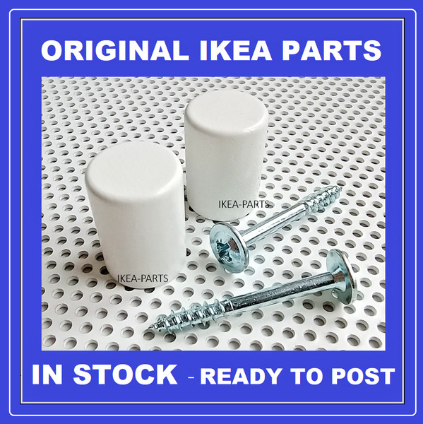 Ikea BILLY OXBERG Librería Perillas y Tornillos Blanco Nuevo PIEZAS ORIGINALES X2