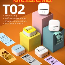 Phomemo T02 Mini Pocket Thermal Printer Bluetooth Photo Sticker Paper Print LOT