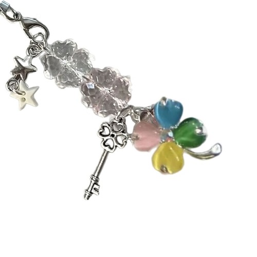 Handmade Beaded Lanyard Fashion Phone Chain Four Leaf Clovers Phone Pendant - Zdjęcie 11 z 11