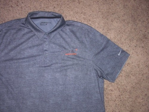 NIKE GOLF grau sportlich Dri Fit Kurzarm Poloshirt Herren Large