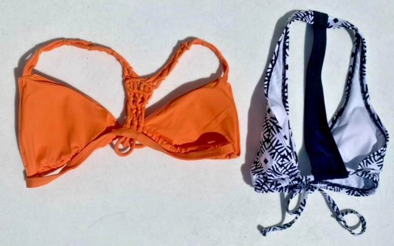 Лот из 2 Junior's Rip завиток и старый темно-синий спортивная спина треугольник бикини топы размер XS / S - Изображение 2 из 4