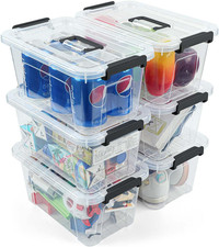 NUMIFUN 7Qt Clear Plastic Storage Bins with Lids,6 Pack Stackable organizing t