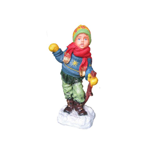 Junge Schnee Winter Figur Statue Deko Figuren Dekoration Garten Skulptur 79Cm-image