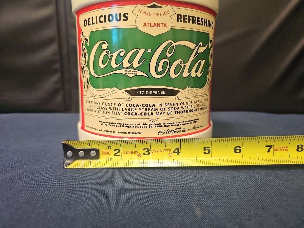 Vintage Coca-Cola Ceramic Syrup Dispenser Crock & Lid 1993 Replica