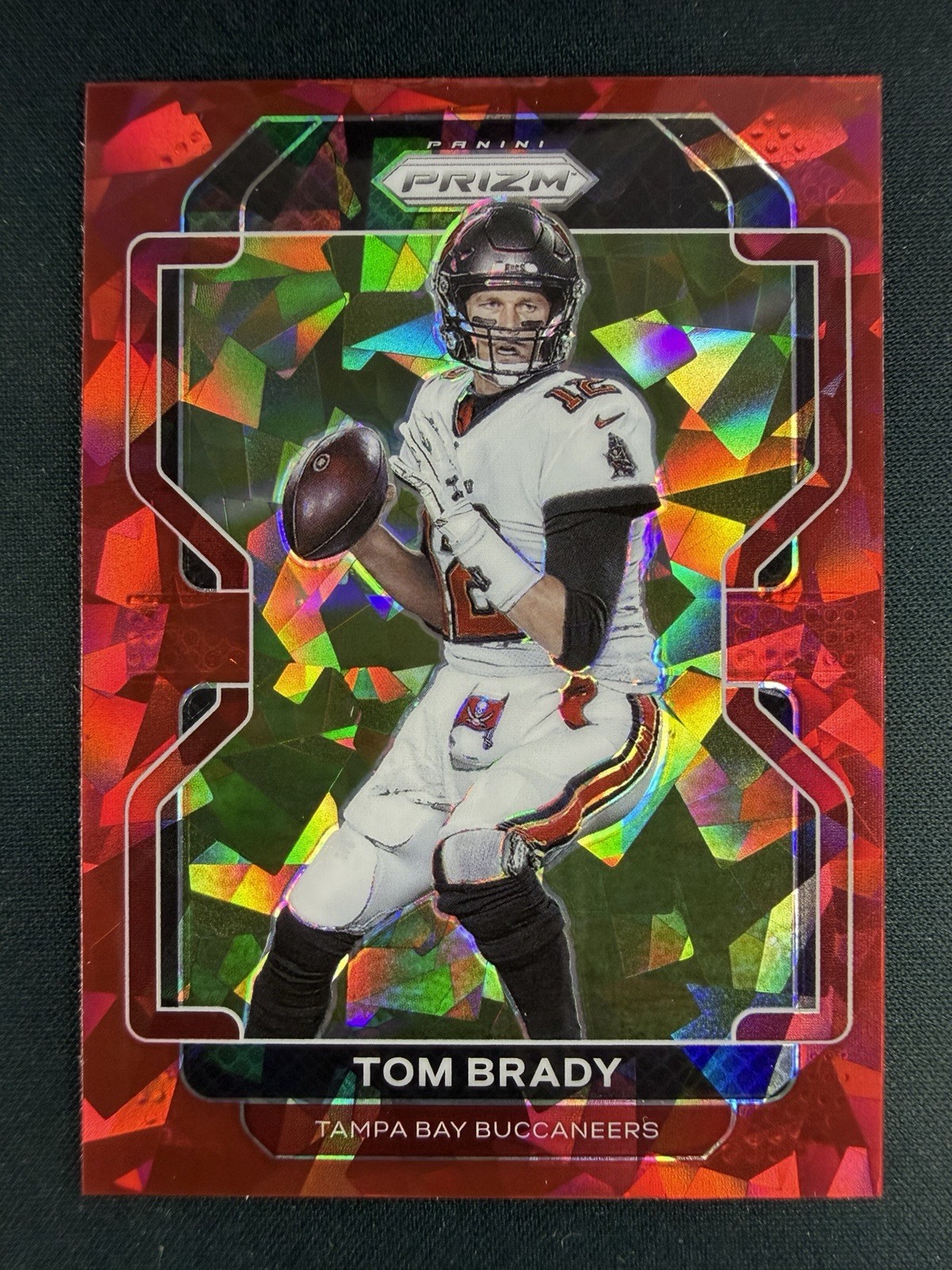 2021 Panini Prizm #294 Tom Brady Tampa Bay Buccaneers Red Cracked Ice Prizm