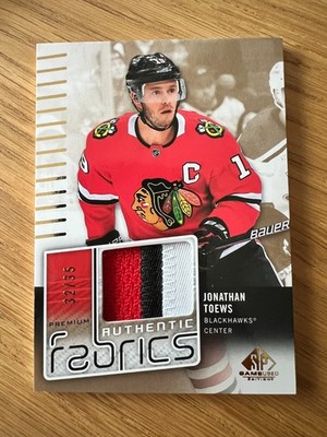 UD 2022-23 SP Game Used Jonathan Toews 3 Color Patch Chicago Blackhawks /35