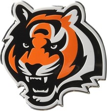 Cincinnati Bengals Auto Emblem, Aluminum Metal, Embossed Team Color, Raised...