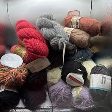 Lot Of 24 Wool, Wool Blend, Alpaca Yarn Various Textures Colors Brands