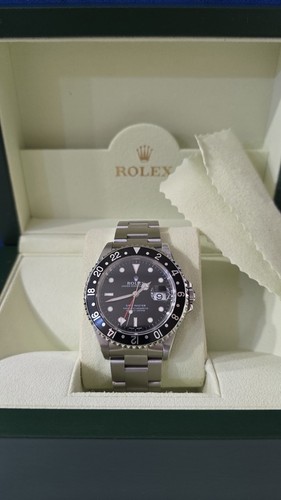 Rolex GMT-Master 16700 Silver Oyster Bracelet with Black Bezel