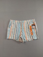 Briggs Women Short XXL Multicolor Striped Elastic Waist Drawstring Summer Wear