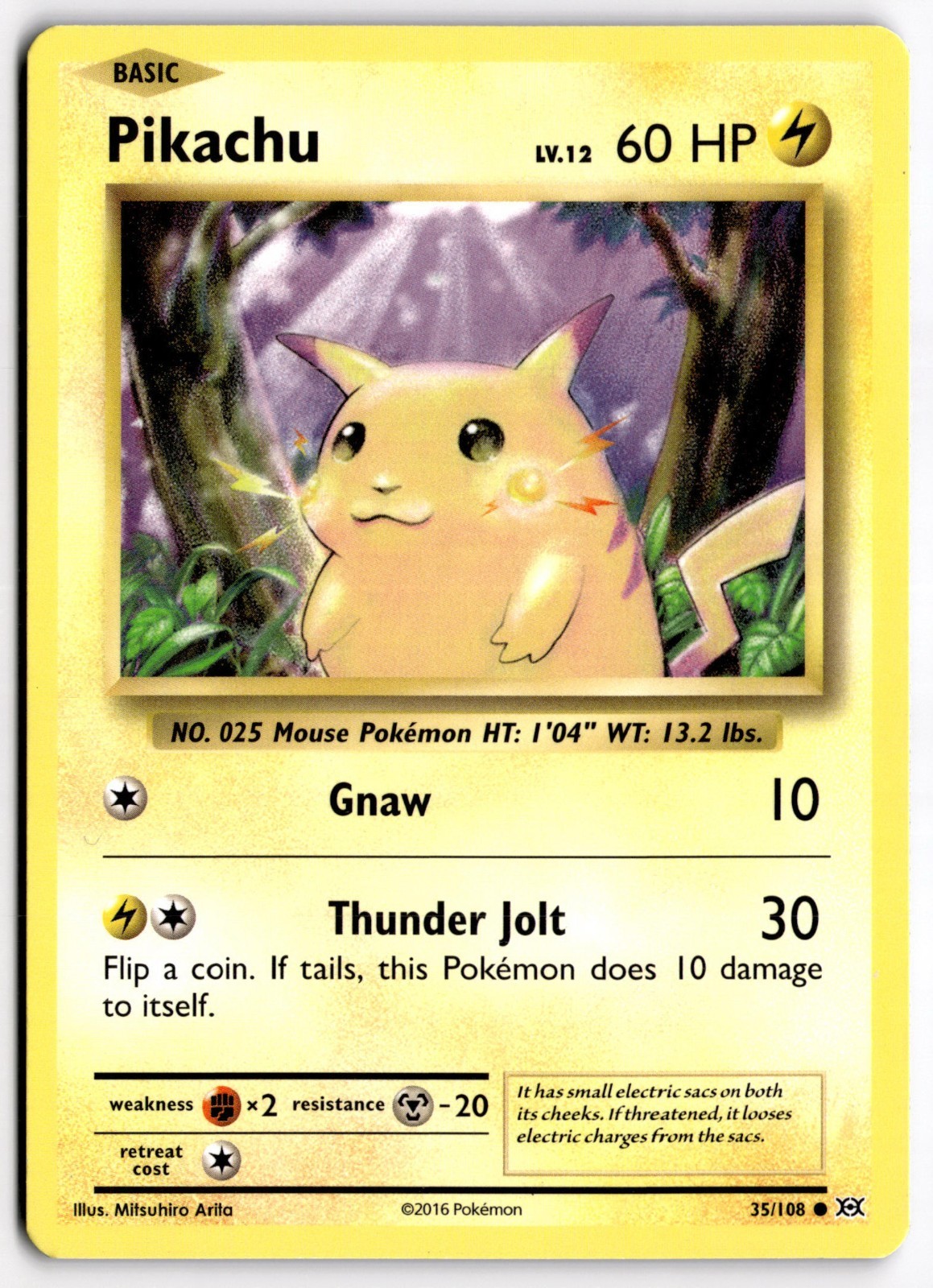 Pikachu 35/108 XY Evolutions Common Pokemon Card