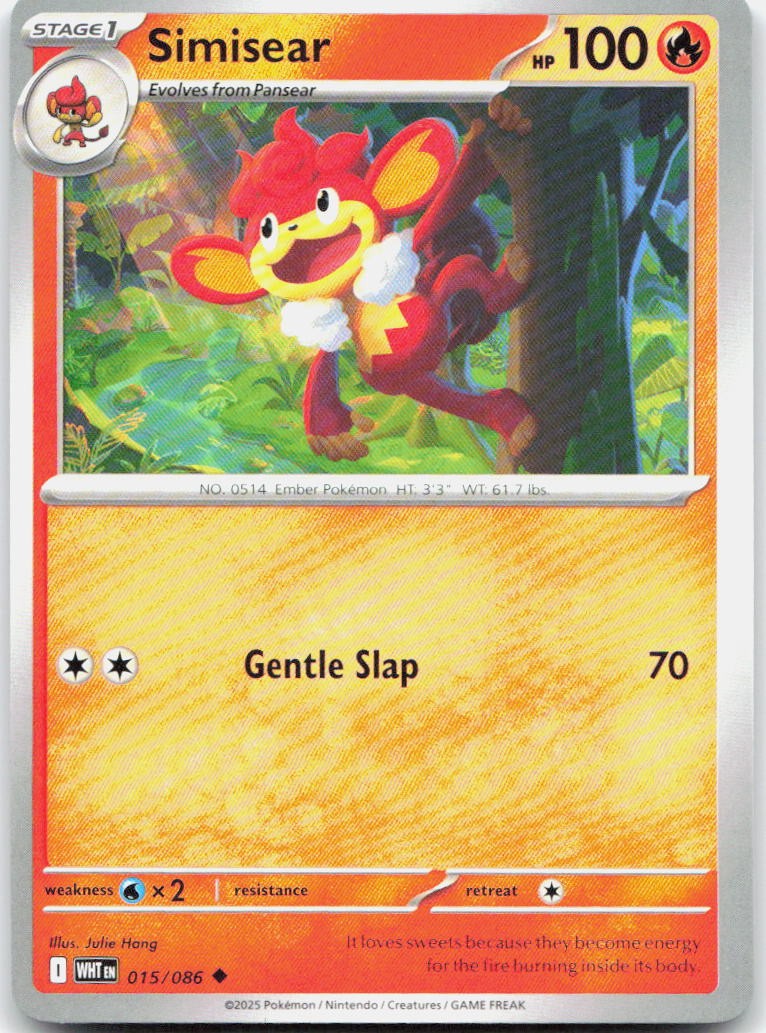 Simisear 015/086 SV White Flare U NM Pokémon — English