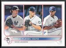 2022 Topps AL Wins Leaders (Gerrit Cole/Chris Flexen/Steven Matz) LL, UER New