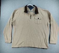 Tommy Hilfiger Men's Sweater Size XXL Brown Pullover 1/4 Zip Chest Pocket Logo