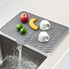 Silicone Dish Drying Mat 23x17,FoodGrade Silicone,Easy Clean Pad for Countertop