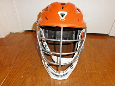 Cascade Lacrosse Helmet Orange White MLL Official R Size w/ Cage