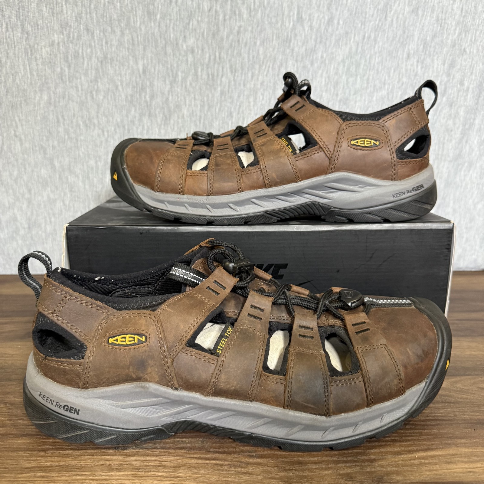 Keen Utility Shoes Uomo Taglia 12 Sandali Marroni Impermeabili EH ASTM