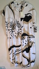 NWT Lolita 2xl Plus Size Dress Top Artistic Graffiti Style. White Button Down 