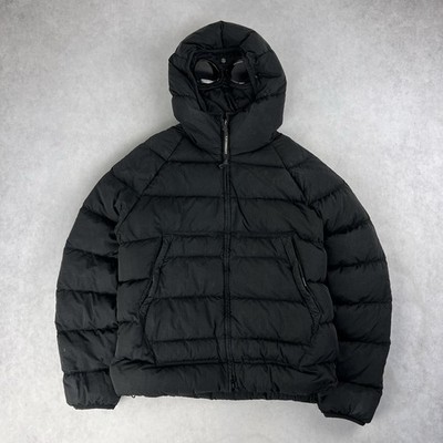 CP Company Eco Chrome Down Puffer Goggle Jacket Small Coat Black 5371