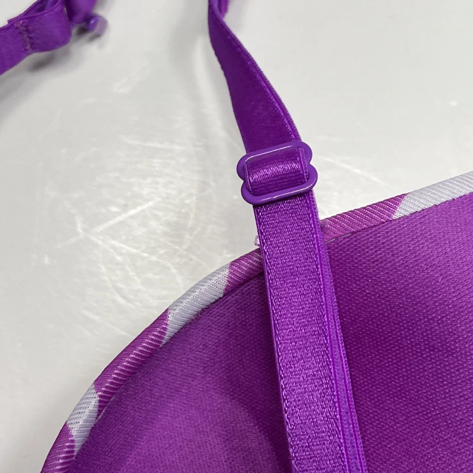 So Bra Women 32A Purple Zebra Underwire Push Up Plunge Demi Adjustable Flirty - Image 4 of 4