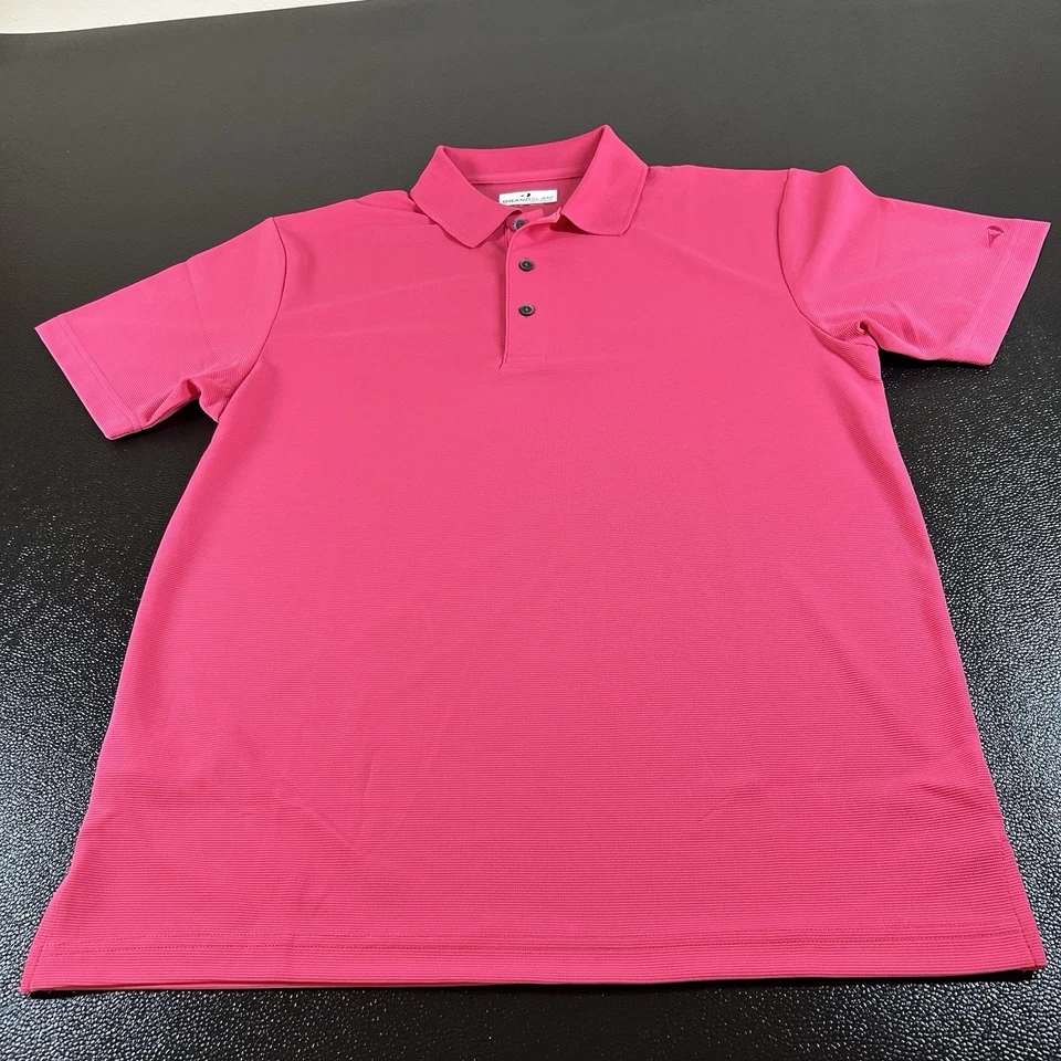 Grand Slam Performance Polo Shirt Mens Medium Pink Short Sleeve Golf Athletic - Image 3 of 4