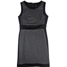 Tahari by ASL Sleeveless Black Gray Career Shift Classic Lined Dress Size 10