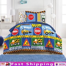 Under Construction Twin Comforter Set 5 Piece Bed in a Bag Kids Bedding New