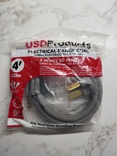Range Oven Electric Power Cord 3 Prong Wire 50 Amp 4' Foot Heavy Duty FREE SHIP