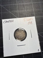 Canada Silver 5 Cents 1919 Beautiful Toning