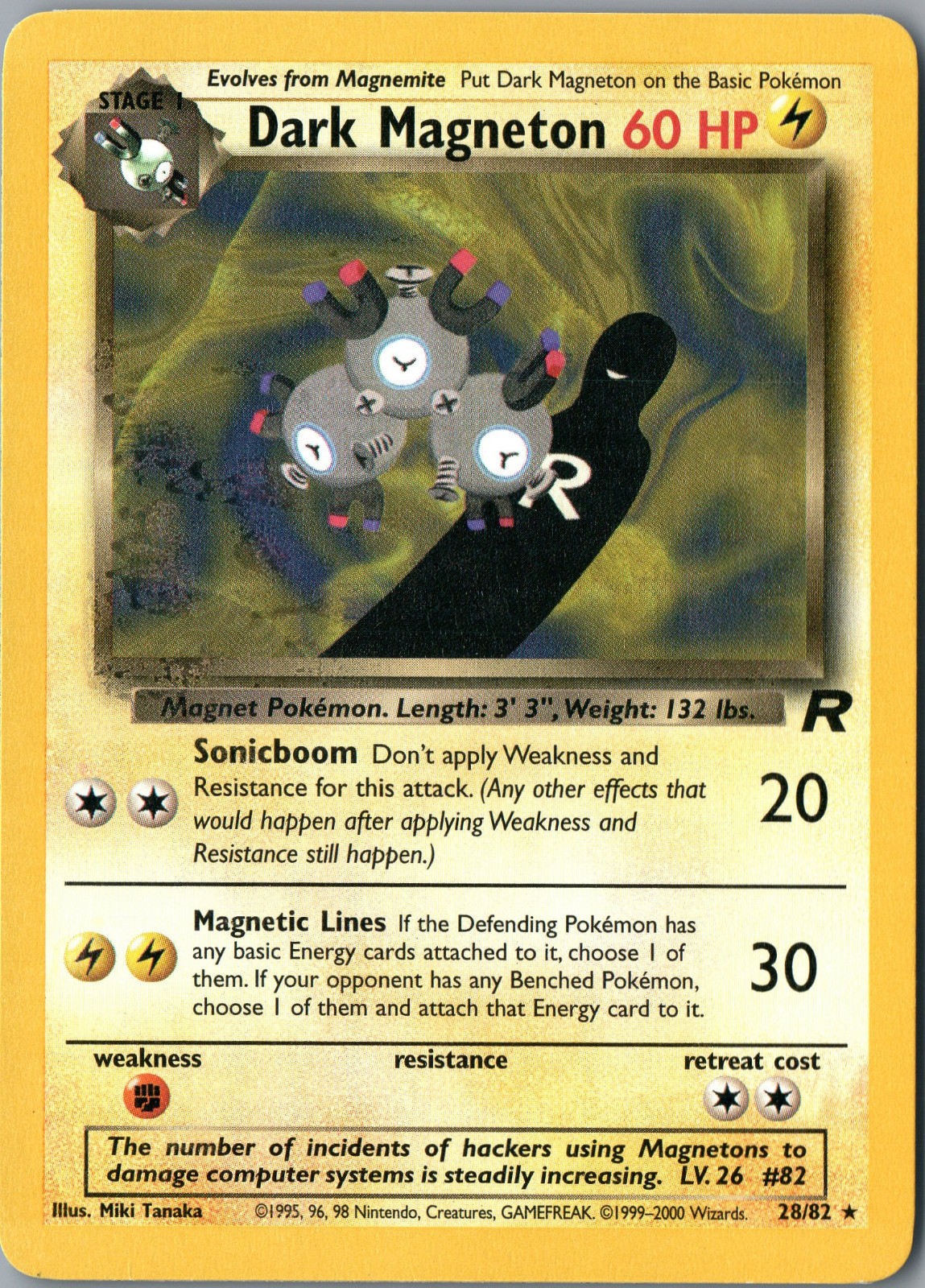Dark Magneton (28) Rare Team Rocket 28/82 NM Unlimited - Pokemon