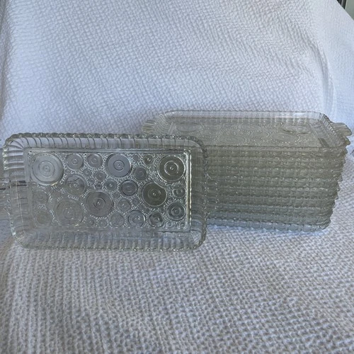 Vintage Anchor Hocking 1950s Colonial Lady Serva Snack Plates Set of 10 plates