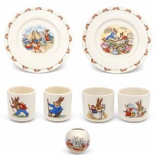 Royal Doulton Bunnykins 7 Pc Lot Plates Cups Mug Coin Bank Vintage