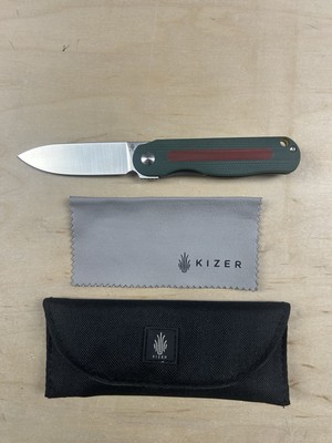 Kizer Latt Vind Mini V3567N2 Boba Fett Green / Red G10 -  Satin N690 *DISCONT.*