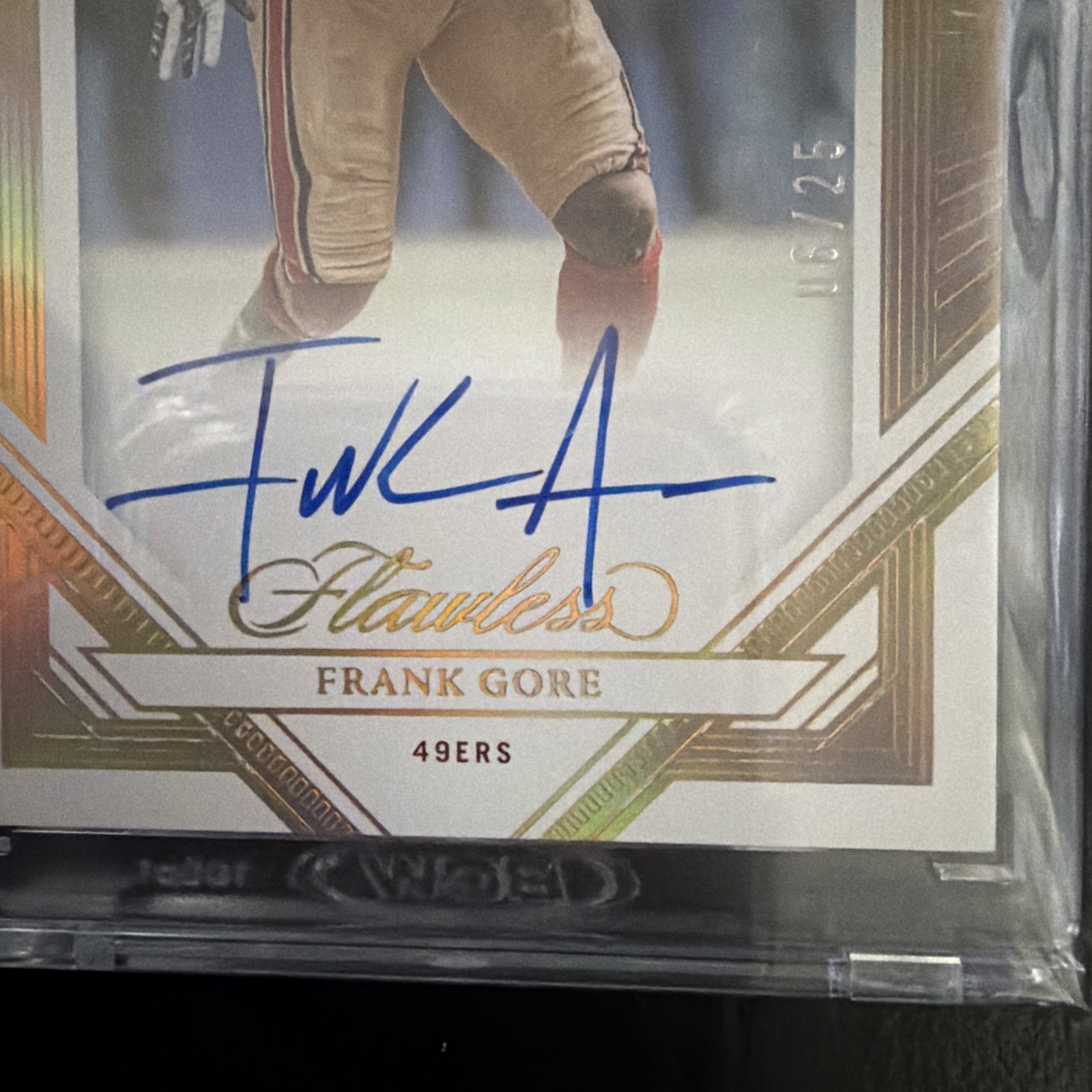 2025 Flawless Frank Gore Frame Signatures Auto #06/25 49ers HOF view 2