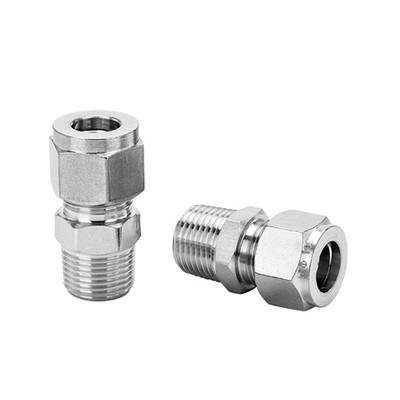 3/8 Tube OD x 1/4 NPT Male Coupler Stainless Steel 304 Compression 2 PCS