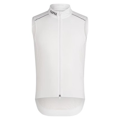 Rapha Pro Team Gilet Nylon Vest In White W/ Reflective Details - Men's Size L