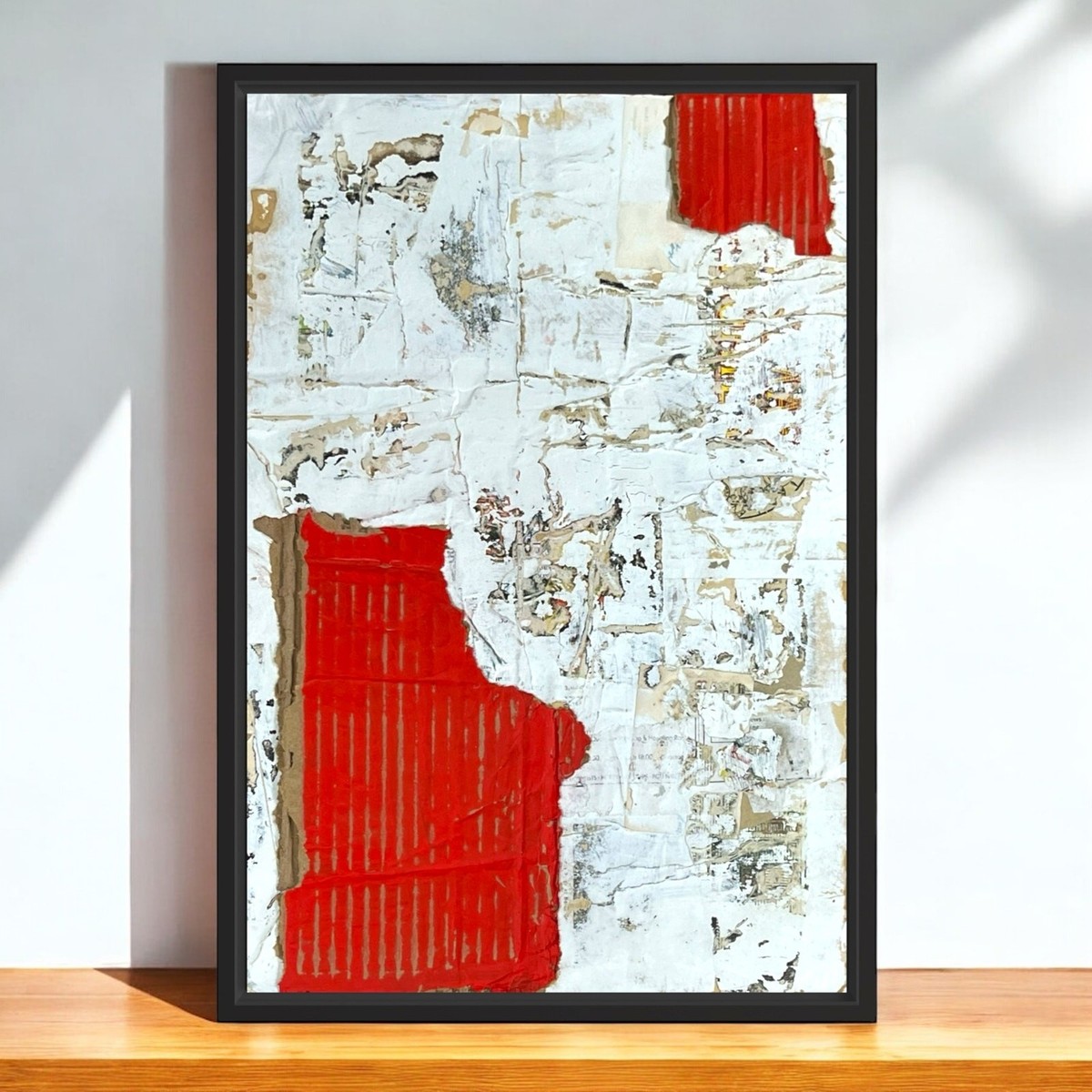 Original Framed Mixed Media Modern Art Collage Painting 12x18