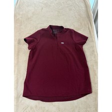 Figs casma Scrub Top Women Size Large Maroon Short Sleeve EUC