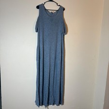Soft Surroundings Electra Blue Jersey Knit Cold-Shoulder Maxi Dress 1X