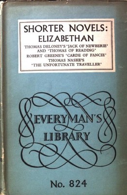 Shorter Novels: Elizabethan; Everyman's Library. No. 824; Fiction; Saintsbury, G