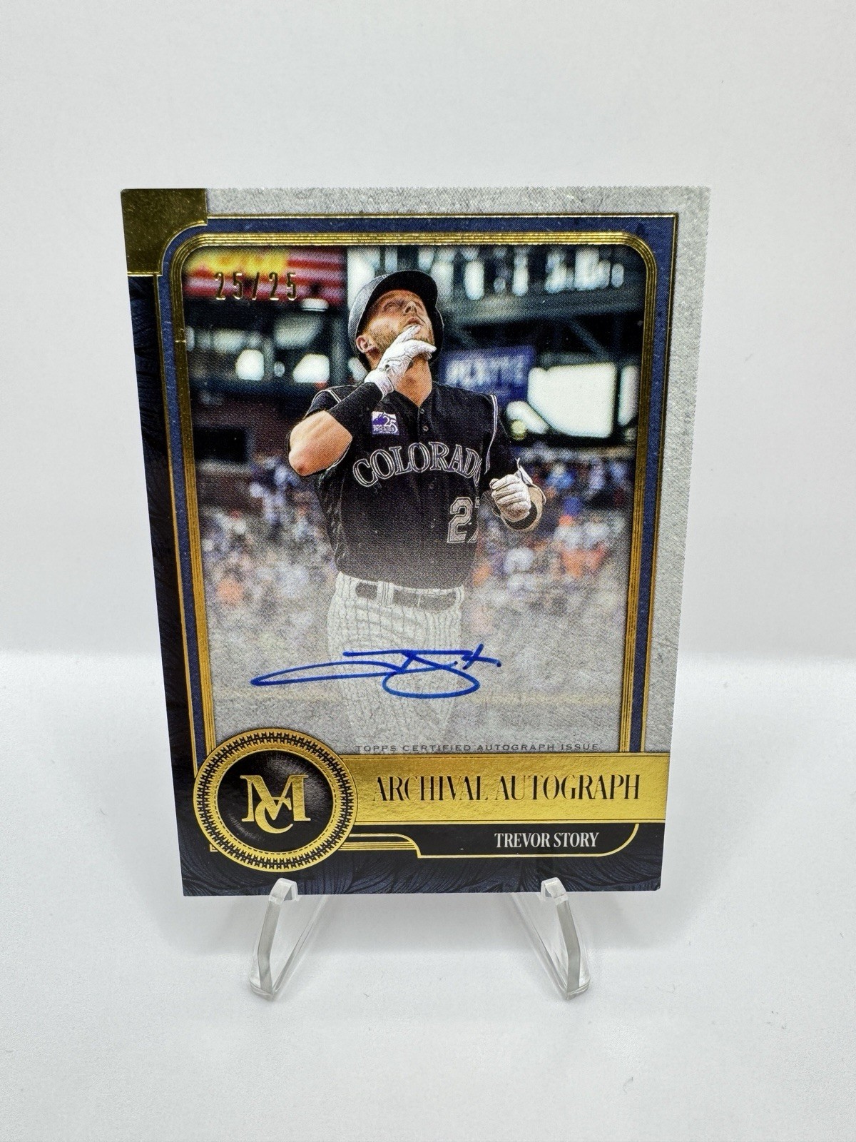 2019 Topps Museum Collection #AA-TST Trevor Story Archival Auto 25/25 Gold