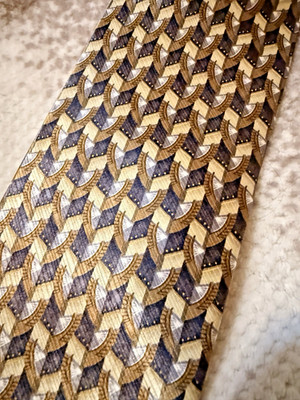 Big & Tall XL Retro 100% Silk NeckTie The Forbes Collection 90s Y2K  Chevron