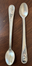 Vintage Gerber Baby Feeding Spoon By Winthrop, silver-plated 2 spoons 