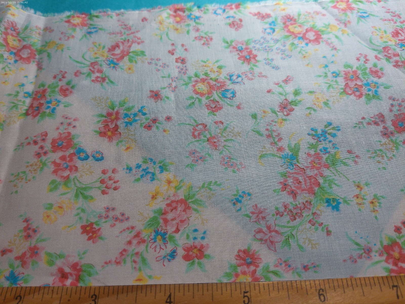 IMPORTED COTTON BATISTE~MULTI COLOR FLORALS~JAPAN~12"x45"~DOLL FABRIC - second product detail image