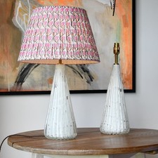 A Pair of Vintage Italian Murano Glass - Side Table Lamps