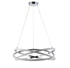 ALLEN + ROTH Lucia 1 -Light Gloss Steel Glam Integrated LED Crystal Chandelier